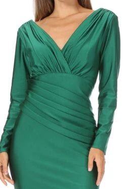 Celavie 6551-L Fitted Mermaid Ruched Long Sleeve Dress(Celavie 6551l Fitted Mermaid Ruched Long Sleeve Dress) 29 Celavie 6551-L Fitted Mermaid Ruched Long Sleeve Dress(Celavie 6551l Fitted Mermaid Ruched Long Sleeve Dress) -Dress Promotion Store 6551L GREEN D 3