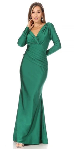 Celavie 6551-L Fitted Mermaid Ruched Long Sleeve Dress(Celavie 6551l Fitted Mermaid Ruched Long Sleeve Dress) 27 Celavie 6551-L Fitted Mermaid Ruched Long Sleeve Dress(Celavie 6551l Fitted Mermaid Ruched Long Sleeve Dress) -Dress Promotion Store 6551L GREEN L 0