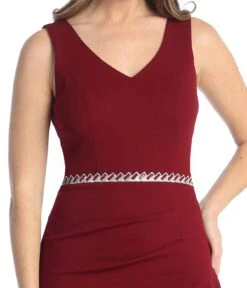 Celavie 6554-L Long Fitted Sleeveless Dress Ruffled Slit(Celavie 6554 L Long Fitted Sleeveless Dress Ruffled Slit) -Dress Promotion Store 6554 LBugD