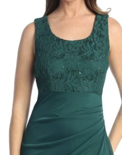 Celavie 6570-L Full Length Chiffon Lace Bodice Evening Dress With Bolero Jacket(Celavie 6570 L Full Length Chiffon Lace Bodice Evening Dress With Bolero Jacket) -Dress Promotion Store 6570L hunter green zoom
