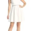 Celavie 6576-S Short A-Line Dress With Short Sleeves(Celavie 6576 Short A Line Dress With Short Sleeves) -Dress Promotion Store 6576 SOffWhite