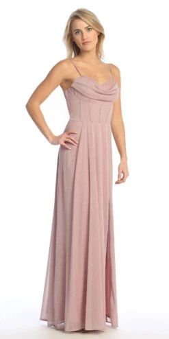Celavie 6608-L Long A-Line Corset Bodice Cowl Sweetheart Slit Gown(Celavie 6608 L Long A Line Corset Bodice Cowl Sweetheart Slit Gown) -Dress Promotion Store 6608 LMauveRight