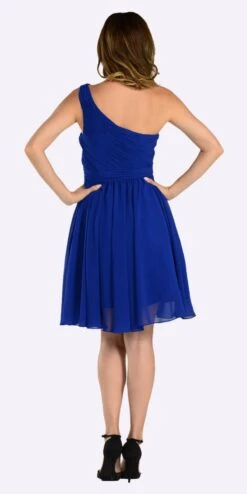 Poly USA | Ed Young 6746 One Shoulder Chiffon Short Dress Ruched Bodice(One Shoulder Chiffon Short Orange Coral Bridesmaid Dress Ruched Bodice) -Dress Promotion Store 6746 poly usa royal blue back d8c6988a 0ebe 4a35 a8e8 e096ea9f9d31