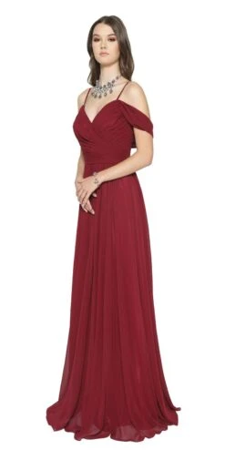 Juliet 676 Cold-Shoulder Formal A-line Dress(Floor Length Navy Blue Cold Shoulder Semi Formal A Line Dress) -Dress Promotion Store 676 juliet burgundy c087ca13 078a 4818 8dc9 7f8d4ae978f7