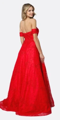 Juliet 692 Long Embroidered Lace Ball Gown Dress With Arm Band(Long Embroidered Lace Ball Gown Dress Navy Blue With Arm Band) -Dress Promotion Store 692 juliet red back 7ce7d364 7244 41bd a2db 3e7c24be3d0b