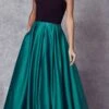 Juliet 694 Floor-Length Two-Tone Sweetheart Ball Gown(Floor Length Two Tone Black Green Sweetheart Ball Gown Style Prom Dress) -Dress Promotion Store 694 Green Front