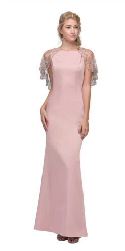 Eureka 7003 Long Formal Dress Sheer Embellished Fixed Shawl(Beige Long Formal Dress With Sheer Embellished Fixed Shawl) -Dress Promotion Store 7003 eureka fashion blush c29e6f2f e8b7 4e3b b5c2 06daf1ee4416