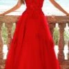 Amelia Couture 7035 Floor Length A-Line Ballgown 3D Flower Applique(Amelia Couture 7035 Floor Length A Line Ballgown 3d Flower Applique) -Dress Promotion Store 7035RED 1