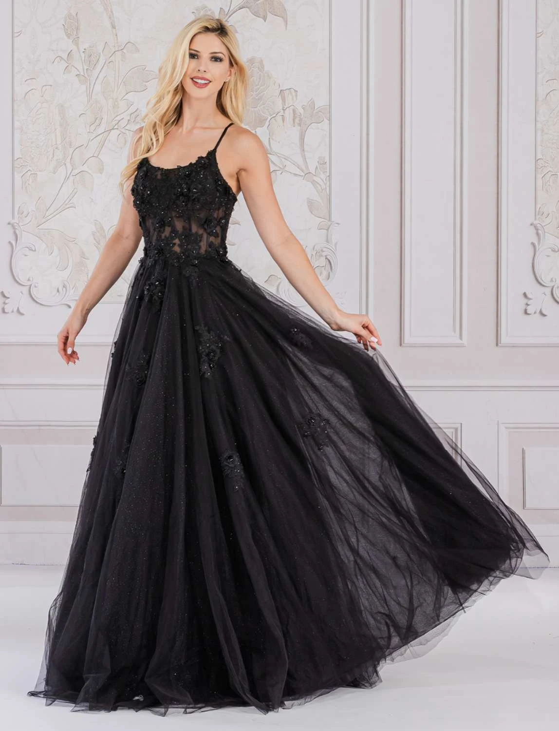 Amelia Couture 7035 Floor Length A-Line Ballgown 3D Flower Applique(Amelia Couture 7035 Floor Length A Line Ballgown 3d Flower Applique) 10 Amelia Couture 7035 Floor Length A-Line Ballgown 3D Flower Applique(Amelia Couture 7035 Floor Length A Line Ballgown 3d Flower Applique) - Image 8