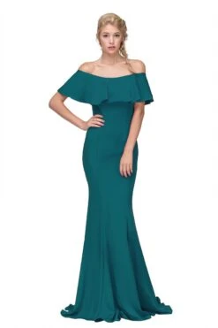 Eureka 7113 Off Shoulder Ruffled Bodice Mermaid Gown(Blush Off Shoulder Ruffled Bodice Mermaid Floor Length Prom Gown) -Dress Promotion Store 7113 eureka fashion hunter green ce4aec3a 7f47 440c 9aae a00bd13f7405