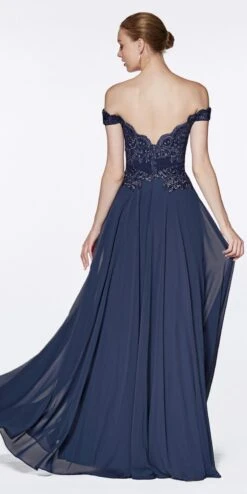 Cinderella Divine 7258 Off The Shoulder Long Gown(Cinderella Divine 7258 Mocha Off The Shoulder Long Bridesmaid Gown) -Dress Promotion Store 7258 cinderella divine navy blue back fa61c289 d1c9 4b17 8934 484eb9b109a9