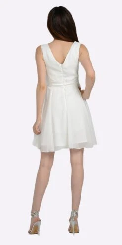Poly USA | Ed Young 7290 Modest Chiffon Dress Knee Length A Line(Modest Royal Blue Semi Formal Chiffon Dress Knee Length A Line) -Dress Promotion Store 7290 poly usa off white back e70bdf77 5601 48c5 9fce 57b69bd191ce