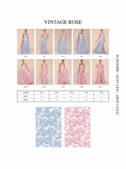 Ladivine 7444 Dress A-Line Soft Satin Print Dress(Ladivine 7444 Dress A Line Soft Satin Print Dress) -Dress Promotion Store 7445 floral print comparison chart 1