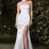 Ladivine 7451W Dress Satin Strapless Bridal Gown(Ladivine 7451w Dress Satin Strapless Bridal Gown) -Dress Promotion Store 7451W OFF WHITE