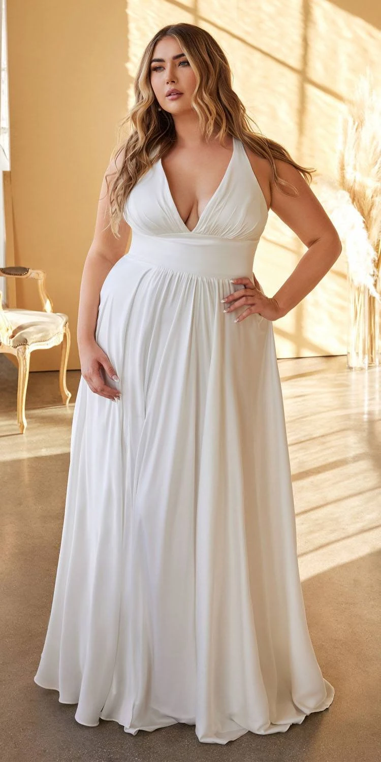 Cinderella Divine 7469W Long Formal A-Line Satin Dress(Cinderella Divine 7469 Sexy Long Plus Size Dress Off White Evening Satin Gown) 9 Cinderella Divine 7469W Long Formal A-Line Satin Dress(Cinderella Divine 7469 Sexy Long Plus Size Dress Off White Evening Satin Gown) - Image 7