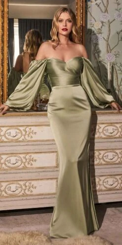 Cinderella Divine 7482 Long Sleeve Off The Shoulder Soft Satin Fitted Dress(Cinderella Divine 7482 Plus Size Long Sleeve Off The Shoulder Soft Satin Fitted Dress) -Dress Promotion Store 7482 cinderella divine sage green af5baae3 0afd 4711 b562 21361b0eeb03
