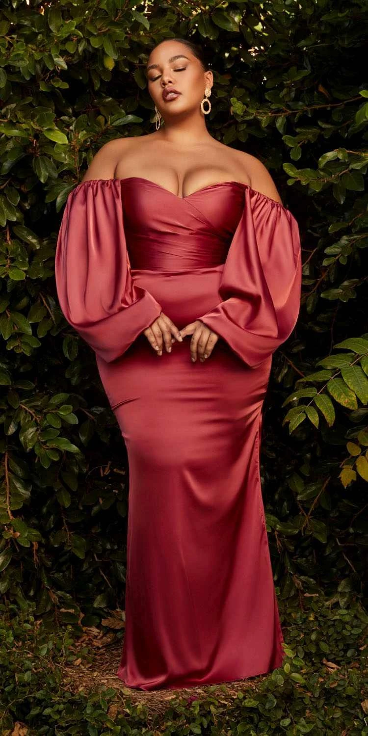 Cinderella Divine 7482C Long Sleeve Off The Shoulder Soft Satin Fitted Dress(Cinderella Divine 7482 Long Sleeve Off The Shoulder Soft Satin Fitted Dress) 17 Cinderella Divine 7482C Long Sleeve Off The Shoulder Soft Satin Fitted Dress(Cinderella Divine 7482 Long Sleeve Off The Shoulder Soft Satin Fitted Dress) - Image 15