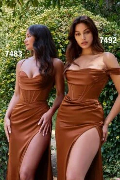 Cinderella Divine 7483 Long Satin Corset Cowl Neckline Formal Gown(Cinderella Divine 7483 Long Satin Corset Cowl Neckline Formal Gown) -Dress Promotion Store 7483 7492 sienna 1 1 eed57d6b 6c92 4909 b9ac 499ecbf538eb