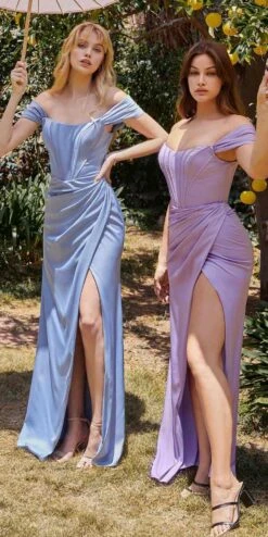 Cinderella Divine 7484C Plus Size Off The Shoulder Corset Satin Formal Gown(Plus Size Off The Shoulder Corset Satin Formal Gown By Cinderella Divine 7484) -Dress Promotion Store 7484 blue lilac 1 9178f0a9 efb1 4e8f 8cd1 e3323d8d04c5