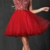 Juliet 749 Poofy A Line Short Dress Tulle Embroidery(Poofy A Line Red Short Homecoming Dress Tulle Embroidery) -Dress Promotion Store 749 juliet red