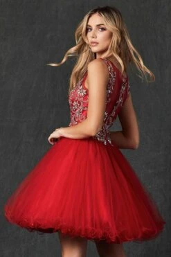 Juliet 749 Poofy A Line Short Dress Tulle Embroidery(Poofy A Line Red Short Homecoming Dress Tulle Embroidery) -Dress Promotion Store 749 juliet red zoom
