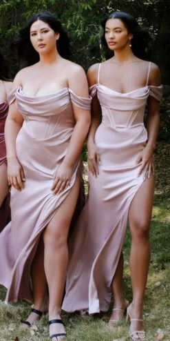 Ladivine 7492 Satin Off The Shoulder Corset Satin Gown(Ladivine 7492 Satin Off The Shoulder Corset Satin Gown) -Dress Promotion Store 7492 mauve