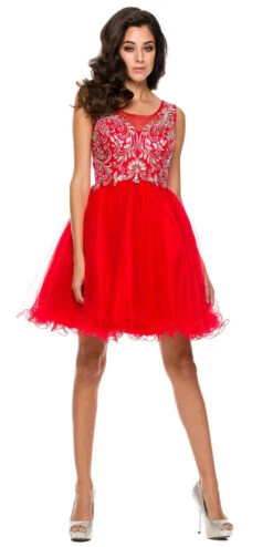 Juliet 749 Poofy A Line Short Dress Tulle Embroidery(Poofy A Line Red Short Homecoming Dress Tulle Embroidery) -Dress Promotion Store 749ju red b9d91b08 285c 45b6 b625 d761b1212ec2