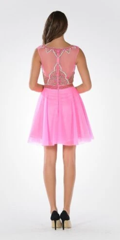 Poly USA | Ed Young 7542 Sleeveless Dress Embellished Bodice Tulle Skirt(Sleeveless Sweet Sixteen Dress Embellished Bodice Tulle Skirt Blue) -Dress Promotion Store 7542po hot pink bk b172428d 7ee7 483e 8f24 465e71b56c38