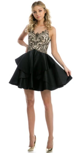 Juliet 760 Embellished Bodice Layered Skirt Short Dress(Juliet 760 Embellished Bodice Layered Skirt Short Prom Dress Fuchsia) 14 Juliet 760 Embellished Bodice Layered Skirt Short Dress(Juliet 760 Embellished Bodice Layered Skirt Short Prom Dress Fuchsia) -Dress Promotion Store 760 juliet gallery black