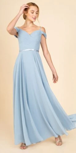Eureka 7611 Cold-Shoulder Long A-Line Chiffon Dress(Cold Shoulder Long Formal Dress Mocha) -Dress Promotion Store 7611 eureaka dusty blue fc47b208 b831 4e21 89e8 1f9801a28a90