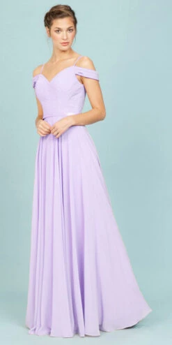 Eureka 7611 Cold-Shoulder Long A-Line Chiffon Dress(Cold Shoulder Long Formal Dress Mocha) -Dress Promotion Store 7611 eureaka lilac d51ec1be a503 44b7 a4c2 9018148449e7