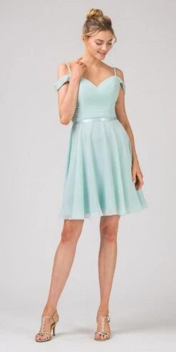Eureka 7622 Cold-Shoulder Short Chiffon A-Line Dress(Cold Shoulder Short Homecoming Dress Lilac) -Dress Promotion Store 7622 eureka fashion mint e481684c de25 462c b825 a06f00e94d99
