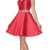 Juliet 770 High Beaded Neckline Sleeveless Short A-Line Satin Dress(Juliet 770 High Beaded Neckline Short Prom Dress Navy Blue Sleeveless) -Dress Promotion Store 770 juliet red