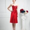 CLEARANCE - Cinderella Divine 7703 Strapless Satin Knee Length Dress (Size 3XL)(Clearance Cinderella Divine 7703 Strapless Satin Knee Length Dress Size 3xl) -Dress Promotion Store 7703 red