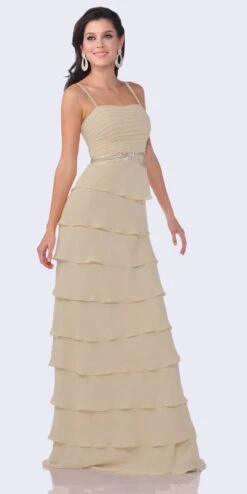 CLEARANCE - Cinderella Divine 7731 Long Tiered Skirt Layered Dress Jacket (Size M)(Clearance Cinderella Divine 7731 Long Tiered Skirt Layered Dress Jacket Size M)