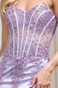 Amelia Couture 774 Long Strapless Sweetheart Embellished Mermaid Dress(Amelia Couture 774 Long Strapless Sweetheart Embellished Mermaid Dress) -Dress Promotion Store 774 LILAC ZOOM