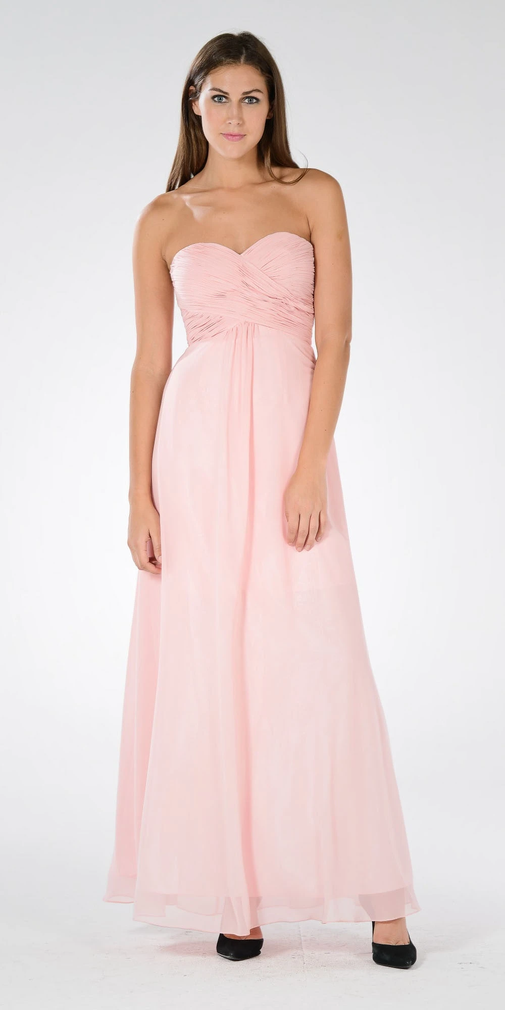Poly USA | Ed Young 7880 Sweetheart Ruched Bodice Lace Up Back Long Dress(Sweetheart Strapless Ruched Bodice Lace Up Back Long Bridesmaids Dress Blush) 3 Poly USA | Ed Young 7880 Sweetheart Ruched Bodice Lace Up Back Long Dress(Sweetheart Strapless Ruched Bodice Lace Up Back Long Bridesmaids Dress Blush)