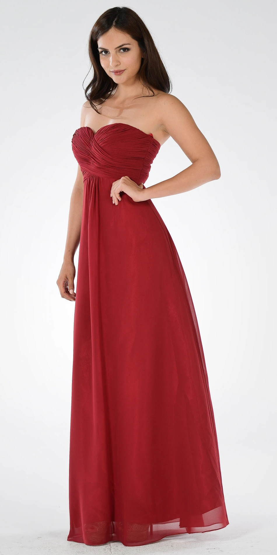 Poly USA | Ed Young 7880 Sweetheart Ruched Bodice Lace Up Back Long Dress(Sweetheart Strapless Ruched Bodice Lace Up Back Long Bridesmaids Dress Blush) 6 Poly USA | Ed Young 7880 Sweetheart Ruched Bodice Lace Up Back Long Dress(Sweetheart Strapless Ruched Bodice Lace Up Back Long Bridesmaids Dress Blush) - Image 4