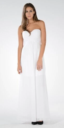 Poly USA | Ed Young 7880 Sweetheart Ruched Bodice Lace Up Back Long Dress(Sweetheart Strapless Ruched Bodice Lace Up Back Long Bridesmaids Dress Blush) 17 Poly USA | Ed Young 7880 Sweetheart Ruched Bodice Lace Up Back Long Dress(Sweetheart Strapless Ruched Bodice Lace Up Back Long Bridesmaids Dress Blush) -Dress Promotion Store 7880po white