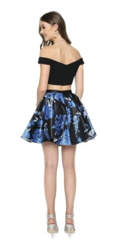 Juliet 805 Two-Piece Short Party Dress Print Skirt Off-Shoulder(Two Piece Short Party Dress Print Skirt Off Shoulder Green) -Dress Promotion Store 805 juliet royal blue back a27a1eb4 8a81 431d 94de 7c7e4aeffca7