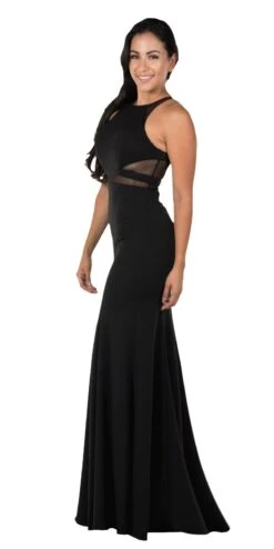 Poly USA | Ed Young 8054 Mermaid Dress With Sheer Cut-Outs(Burgundy Mermaid Long Prom Dress With Sheer Cut Outs) -Dress Promotion Store 8054 poly usa black side 94c97b6c ceb8 41c7 a7f3 30db74441399