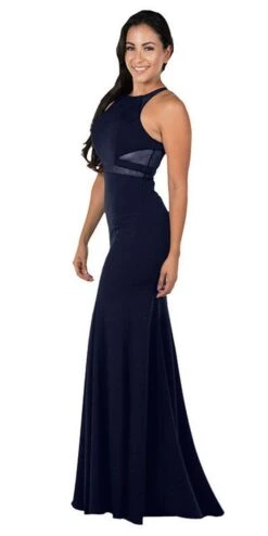 Poly USA | Ed Young 8054 Mermaid Dress With Sheer Cut-Outs(Burgundy Mermaid Long Prom Dress With Sheer Cut Outs) -Dress Promotion Store 8054 poly usa navy blue c9c36cff c0b3 4a70 939c df9a0404b736