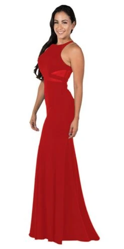 Poly USA | Ed Young 8054 Mermaid Dress With Sheer Cut-Outs(Burgundy Mermaid Long Prom Dress With Sheer Cut Outs) -Dress Promotion Store 8054 poly usa red ed05a788 839b 4c72 95a8 26f0d1d11f0d