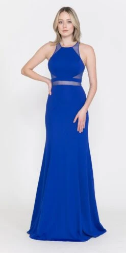 Poly USA | Ed Young 8054 Mermaid Dress With Sheer Cut-Outs(Burgundy Mermaid Long Prom Dress With Sheer Cut Outs) -Dress Promotion Store 8054RPYAL 1