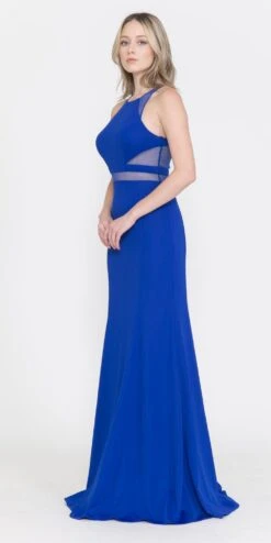 Poly USA | Ed Young 8054 Mermaid Dress With Sheer Cut-Outs(Burgundy Mermaid Long Prom Dress With Sheer Cut Outs) -Dress Promotion Store 8054RPYAL 4