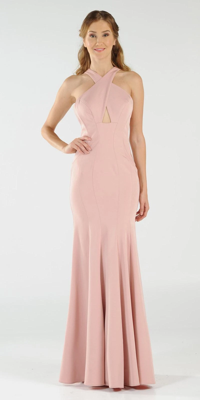 Poly USA | Ed Young 8058 Keyhole Bodice Fit And Flare Long Dress(Mauve Keyhole Bodice Fit And Flare Long Formal Dress) 3 Poly USA | Ed Young 8058 Keyhole Bodice Fit And Flare Long Dress(Mauve Keyhole Bodice Fit And Flare Long Formal Dress)