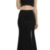 Poly USA | Ed Young 8126 Halter Two-Piece Long Dress With Slit(Halter Black Two Piece Long Prom Dress With Slit) -Dress Promotion Store 8126 poly usa black