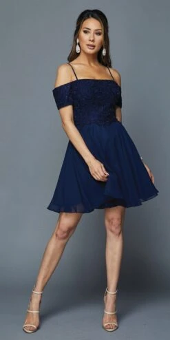 Juliet 814 Short Dress With Cold-Shoulder(White Homecoming Short Dress With Cold Shoulder) -Dress Promotion Store 814 juliet navy blue 03501cc7 3493 4300 9a5d fb28dd043d42
