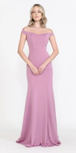 Edward Young 8160 Off-the-Shoulder Mermaid Long Dress(Poly Usa 8160 Off The Shoulder Mermaid Long Prom Dress) -Dress Promotion Store 8160 VIOLET