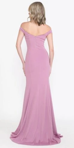 Edward Young 8160 Off-the-Shoulder Mermaid Long Dress(Poly Usa 8160 Off The Shoulder Mermaid Long Prom Dress) -Dress Promotion Store 8160 VIOLETBACK